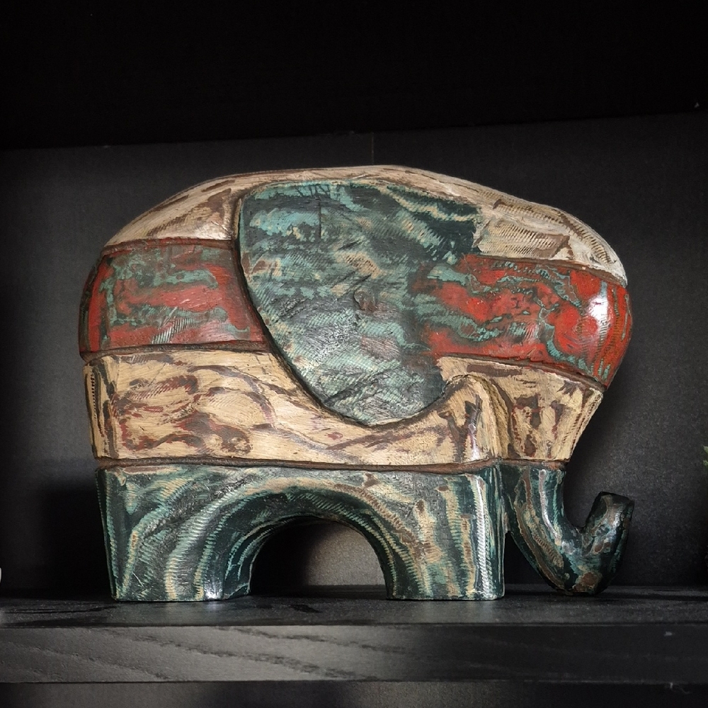 Handcrafted Multicolor Elephant Sculpture